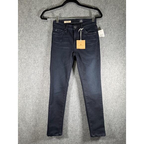 Adriano Goldschmied Jean Women 25 Dark Wash Blue Middi Mid Rise Legging Denim - Picture 1 of 10